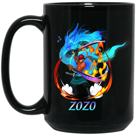 Roronoa Zoro One Piece Coffee Mug Cup Gift 2 15 oz. Black Mug