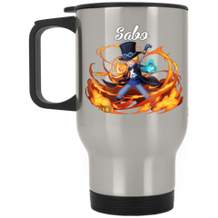Sabo One Piece Coffee Mug Cup Gift Silver Stainless Travel Mug