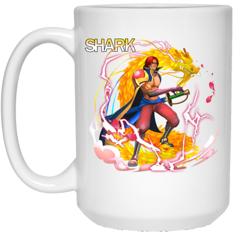 Red Hair Shanks One Piece Coffee Mug Cup Gift 15 oz. White Mug