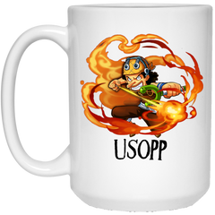 Usopp One Piece Coffee Mug Cup Gift 15 oz. White Mug