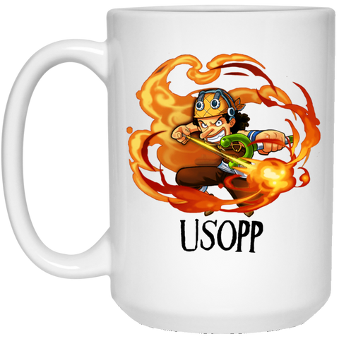 Usopp One Piece Coffee Mug Cup Gift 15 oz. White Mug