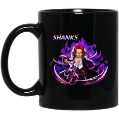 Red Hair Shanks One Piece Coffee Mug Cup Gift 2 11 oz. Black Mug