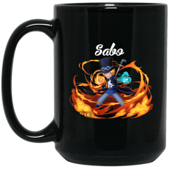 Sabo One Piece Coffee Mug Cup Gift 15 oz. Black Mug