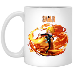 Black Leg Sanji One Piece Coffee Mug Cup Gift 11 oz. White Mug