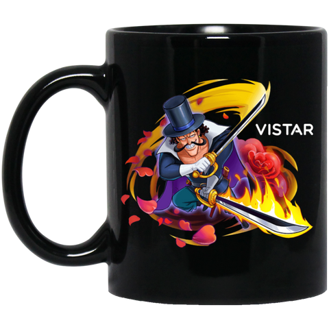 Flower Sword Vista One Piece Coffee Mug Cup Gift 11 oz. Black Mug