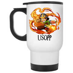 Usopp One Piece Coffee Mug Cup Gift White Travel Mug