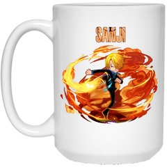 Black Leg Sanji One Piece Coffee Mug Cup Gift 15 oz. White Mug