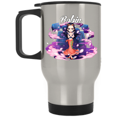 Nico Robin One Piece Coffee Mug Cup Gift Silver Stainless Travel Mug