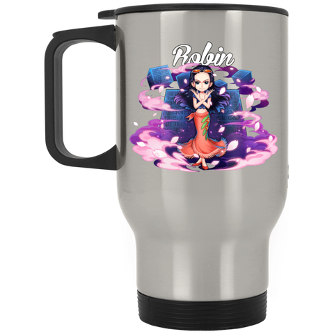 Nico Robin One Piece Coffee Mug Cup Gift Silver Stainless Travel Mug