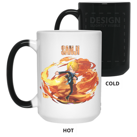 Black Leg Sanji One Piece Coffee Mug Cup Gift 15 oz. Color Changing Mug