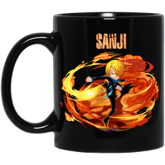 Black Leg Sanji One Piece Coffee Mug Cup Gift 11 oz. Black Mug