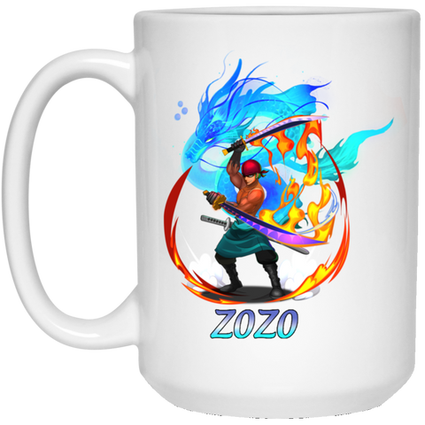 Roronoa Zoro One Piece Coffee Mug Cup Gift 2 15 oz. White Mug