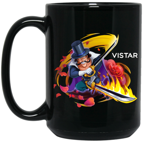 Flower Sword Vista One Piece Coffee Mug Cup Gift 15 oz. Black Mug