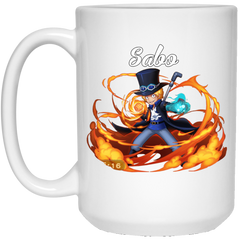 Sabo One Piece Coffee Mug Cup Gift 15 oz. White Mug