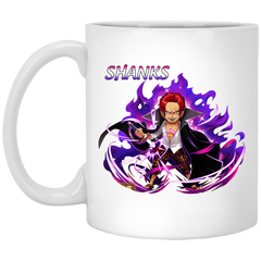 Red Hair Shanks One Piece Coffee Mug Cup Gift 2 11 oz. White Mug