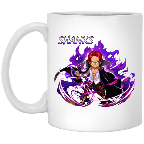 Red Hair Shanks One Piece Coffee Mug Cup Gift 2 11 oz. White Mug