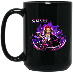 Red Hair Shanks One Piece Coffee Mug Cup Gift 2 15 oz. Black Mug
