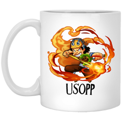 Usopp One Piece Coffee Mug Cup Gift 11 oz. White Mug