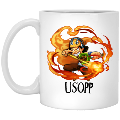Usopp One Piece Coffee Mug Cup Gift 11 oz. White Mug