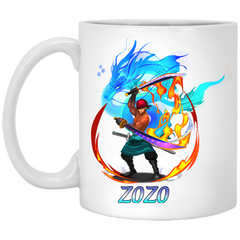 Roronoa Zoro One Piece Coffee Mug Cup Gift 2 11 oz. White Mug