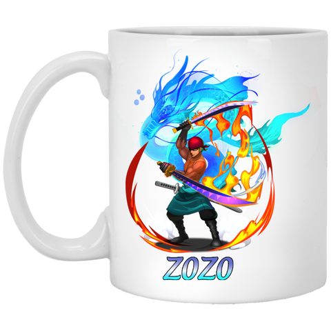 Roronoa Zoro One Piece Coffee Mug Cup Gift 2 11 oz. White Mug