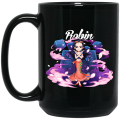 Nico Robin One Piece Coffee Mug Cup Gift 15 oz. Black Mug