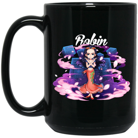 Nico Robin One Piece Coffee Mug Cup Gift 15 oz. Black Mug