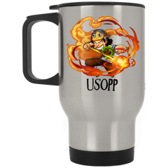 Usopp One Piece Coffee Mug Cup Gift Silver Stainless Travel Mug