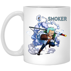 The White Hunter Smoker One Piece Coffee Mug Cup Gift 11 oz. White Mug