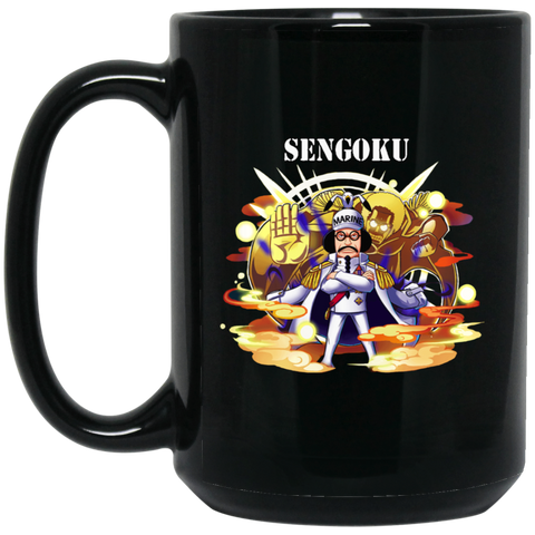 Buddha Sengoku One Piece Coffee Mug Cup Gift 15 oz. Black Mug