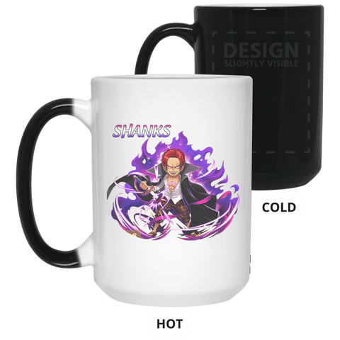 Red Hair Shanks One Piece Coffee Mug Cup Gift 2 15 oz. Color Changing Mug