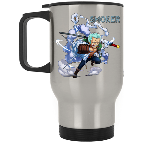 The White Hunter Smoker One Piece Coffee Mug Cup Gift Silver Stainless Travel Mug