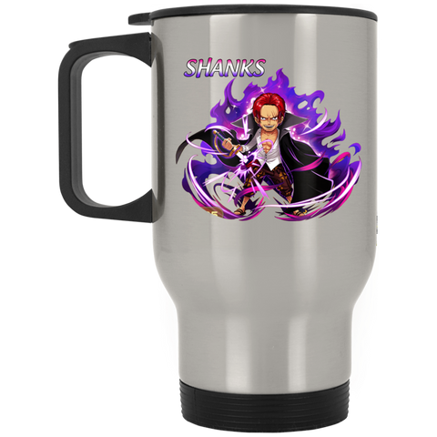 Red Hair Shanks One Piece Coffee Mug Cup Gift 2 Silver Stainless Travel Mug
