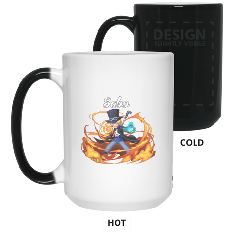 Sabo One Piece Coffee Mug Cup Gift 15 oz. Color Changing Mug