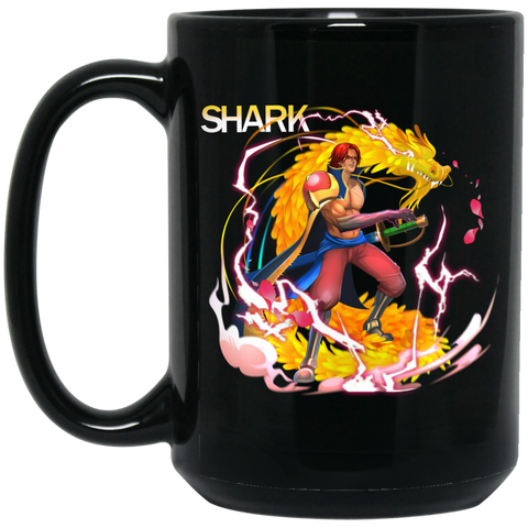 Red Hair Shanks One Piece Coffee Mug Cup Gift 15 oz. Black Mug