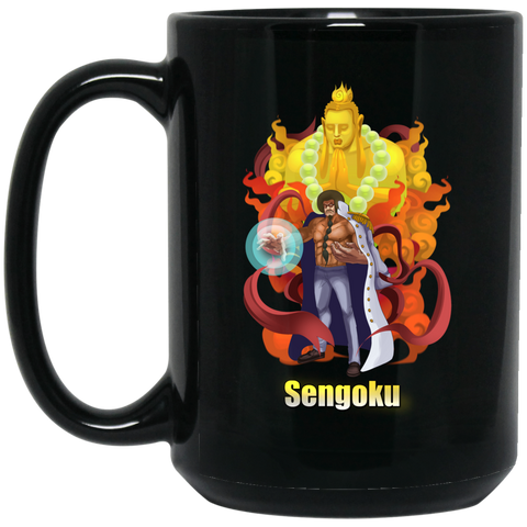 Buddha Sengoku One Piece Coffee Mug Cup Gift 02 15 oz. Black Mug